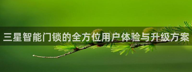 富联娱乐开户流程视频：三星智能门锁的全方位用户体验与升级方案